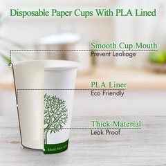 240 Count 12 oz Compostable Paper Cups, Biodegradable Disposable Paper Coffee…