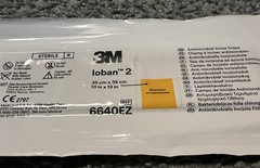 3M 6640EZ Loban 2 Antimicrobial Incise Drape 13″ x 13″ Exp 2028 1 unit Free Ship