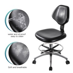 US Adjustable Stool Doctor Chair Hydraulic Rolling for Dental Massage Salon Spa