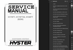 HYSTER FORKLIFT (B299) H175FT36 SERVICE PARTS DIAGNOSTIC MANUAL PDF ON USB