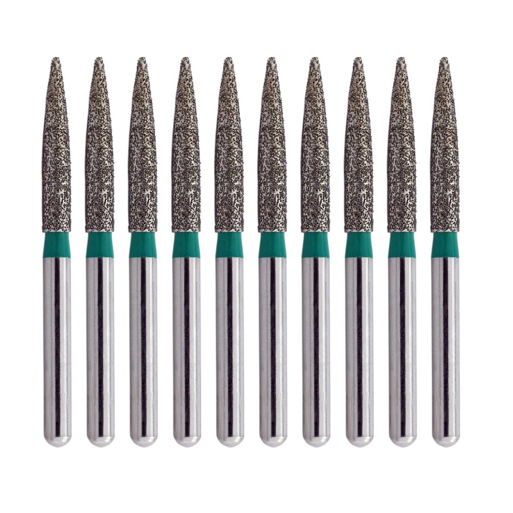 Dental Diamond Burs FG High Speed Bur Flame Shape 863/016C Coarse Grit Green