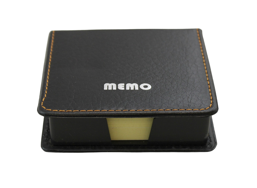 Faux PU Leather Sticky Note Memo Holder Set Post Notes Dark Brown Home Office