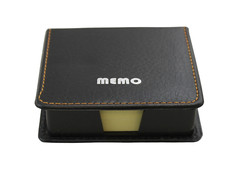 Faux PU Leather Sticky Note Memo Holder Set Post Notes Dark Brown Home Office