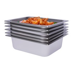 6 Pack 4″ Deep 1/2 Size Stainless Steel Steam Table Pans Hotel Food Prep Pan NEW