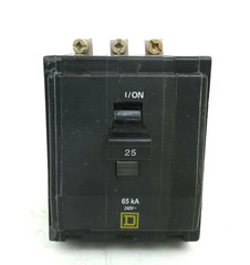 QHB325 25 Amp 3 Pole 3 Phase Schneider 65kA Square D Circuit Breaker QHB New!