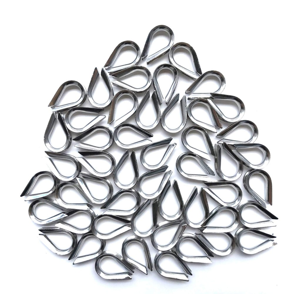 50 PCS M3 Stainless Steel Thimbles for 1/8 Inches Diameter Wire Rope