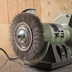6 Inch Bench Grinder Grinding Wheel & Wire Wheel Brush with 1/2” Arbor, 120 Gri