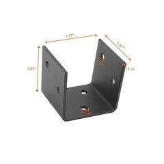 20-Pack Black U-Shaped Metal Mounting Brackets Support for 2×4 & 2×6 Lumber H…
