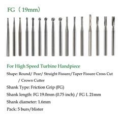 Dental Surgical Burs Long Carbide Burs 25mm 557 557L FG 4 6 330 High Speed /19mm