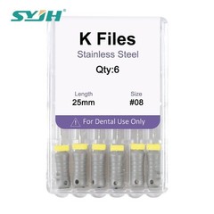 Dental Endo Root Canal File K-files 25mm Stainless Steel #6#8#10#15-40 Hand File