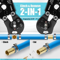 SHALL 2-IN-1 Pex Crimping Clamp Cinch & Remove Tool with Pipe Hose Cutter,…