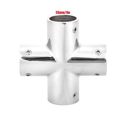 4 Way Pipe Fitting 1 Inch (25mm) – Heavy Duty 316 Stainless Steel Connector, …