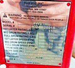 New Thern 3/4 HP Worm Spur Gear Electrical Winch 1100lbs Max 32 Fpm 4WS1MC 6″OD