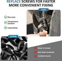 50PCS Universal Nylon Cable Tie Buckle Zip Tie, Self-Locking Push Pin Rivet Fast