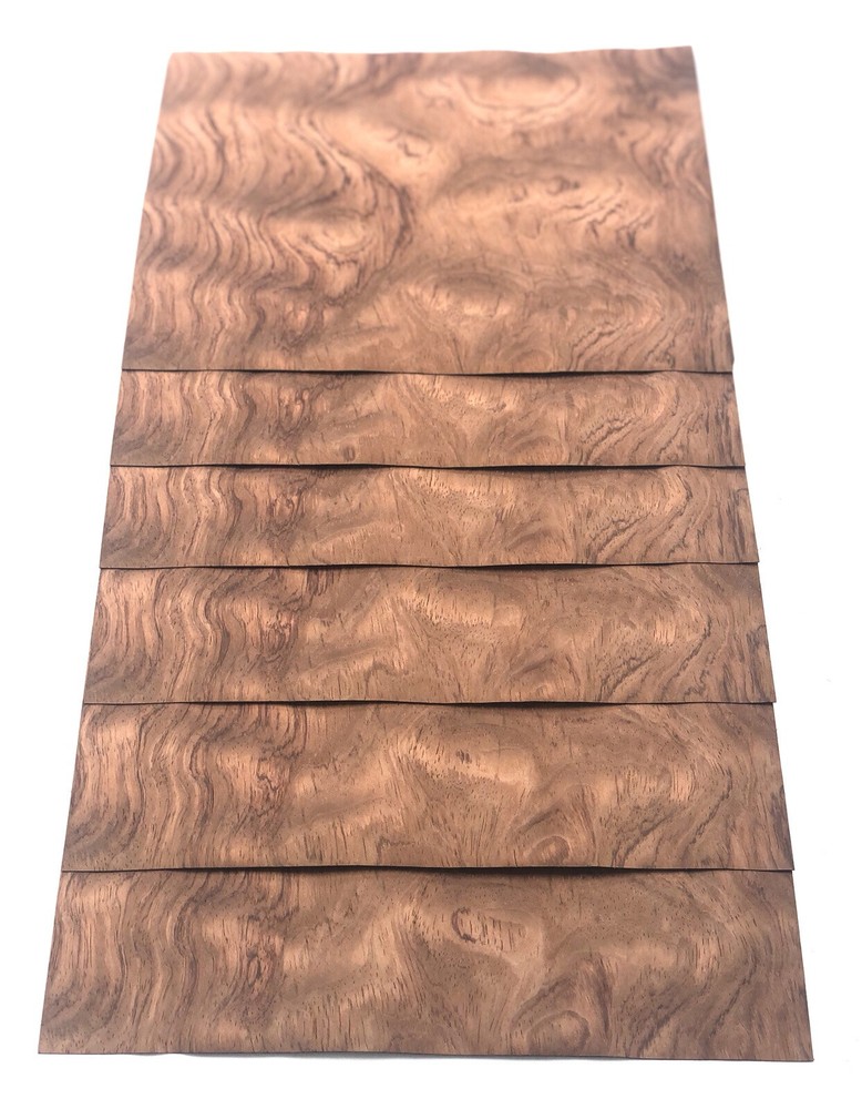 Pommele Sapele Wood Veneer: 6 Sheets (9.5″ X 11″) 4 Sq Ft