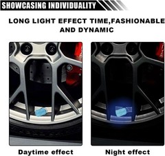 Glow in the Dark Blue Tire Valve Stem Caps, Fluorescent & Waterpro Color: Blue