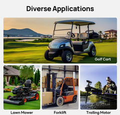 DCHOUSE 48V 100Ah Lithium Golf Cart Battery + 48V 18A Charger Trolling Motor RV
