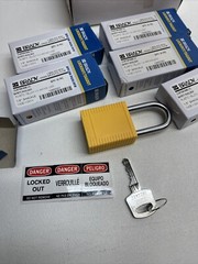Lot Of 6 Brady Facility Management Yellow, Safety Locks, Similar Master Lock ￼
