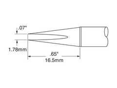 Metcal SSC-670A Cartridge, Chisel, Long, 1.78mm (0.07In)