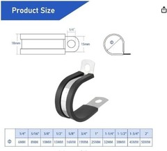 Stainless Steel Cable Clamps Kit 3/4 Inch 50 Pcs with Screws for Wires Pipes