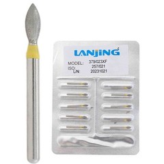 Dental Diamond Burs FG 379/023XF Egg Football Extra Fine Grit High Speed Burr