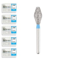 Double Conical, Symmetrical, Short 3.5 mm Dia. Medium Grit Dental Bur 25 Pcs