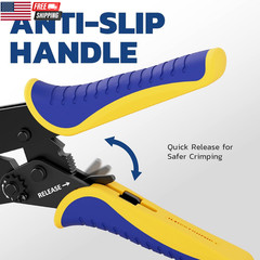 Crimping Tool for Insulated Electrical Wire Connectors-Awg 22-10 Ratchet Crimper