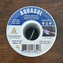 AIM Aquasol Lead-Free Plumbing Solder Wire 3mm (0.125 in) 1 lb ASTM-B32