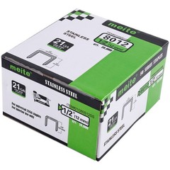 Meite 21GA 1/2 Inch Crown Stainless Steel Upholstery Staples 8016B (10,000 PCS)