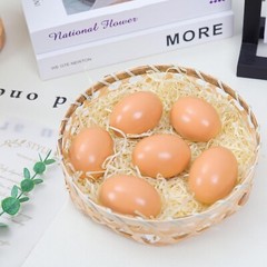 Fake Nest Eggs Wooden Brown Easter Eggs for Craft Get Hens to Lay Eggs 6Pcs