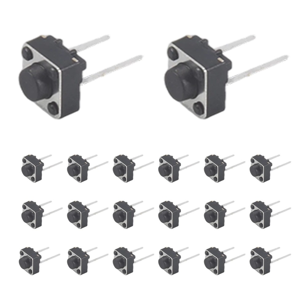 20 Pcs 6x6x5mm Momentary Tactile Tact Push Button 2 Pin DIP Through Hole J1V4