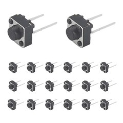 20 Pcs 6x6x5mm Momentary Tactile Tact Push Button 2 Pin DIP Through Hole J1V4