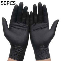 100/50/20PCS Black Nitrile Disposable Gloves Waterproof Cleaning Work Use