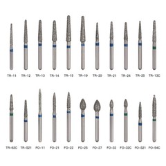 100pcs Dental Diamond Burs For High Speed Handpiece Medium Friction Grip 1.6mm