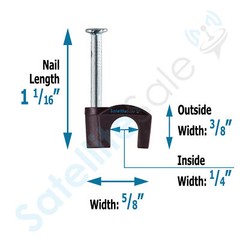 SatelliteSale Flex Single or Dual Cable White or Black Screw Nail Clips 100 Pcs