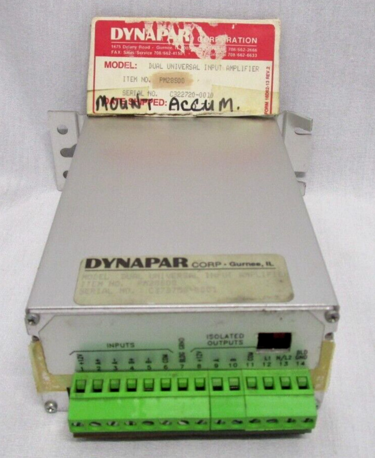 DYNAPAR PM28S00 DUAL UNIVERSAL INPUT AMPLIFIER