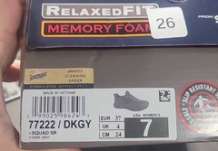 Womens Skechers Memory Foam 77222 SQUAD SR Slip Resistant Work Shoes Gray Size 7