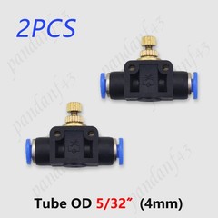 2 Pieces 4mm Pneumatic Air Flow Speed Control Valve Push-In Connector Fitting