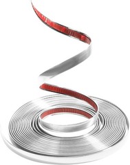 1/2-inch wide silver chrome trim strip, 25 feet long, scratch-resistant.