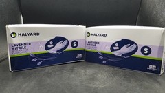 2 Pack Halyard Lavender Nitrile Powder Free Exam Gloves Size Small New #52817
