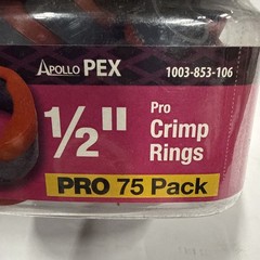 Apollo Crimp Rings 1/2 in. Copper Pro Pack, APXCR12LTJR, PACK OF 75