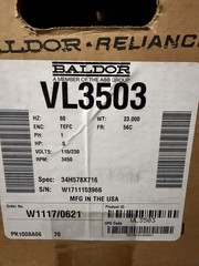 Baldor VL3503 – .5HP, 3450RPM, 1PH, 60HZ, 56C, 3413L, TEFC, F1
