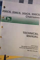 John Deere TM1750 200 230 300 550 CS Chain Saw Technical Service Manual