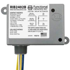 Functional Devices RIB2402B 20A SPDT Power Relay, 24V AC-DC-208-277V AC Coil