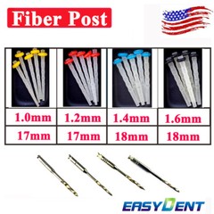 20Pc Dental Endo Fiber Posts Quartz root canal pins Resin Glass Screw Pile Posts