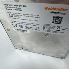 Weidmuller PRO ECO3 1469550000 DIN Rail Connect Power Supply Module 480W 24V 20A