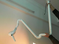 Dental Oral Light Operate Medical Lamp 6 LED Lens Ceiling Mount with Support Arm