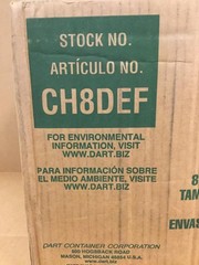 NEW Dart CH8DEF 8oz Tamper-Resistant Clear Hinged Container w/Flat Lid, 200 CT