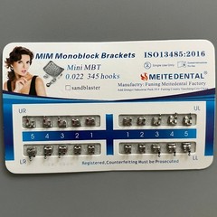 20 Sets Dental Metal Brackets MIM Monoblock Mini MBT 022 345 hooks Mesh Base