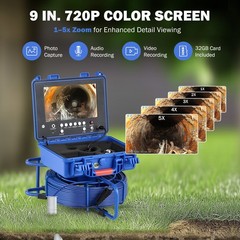 9 In Self-Leveling Sewer Camera 50m/164ft Pipe Inspection Camera w 512Hz Locator